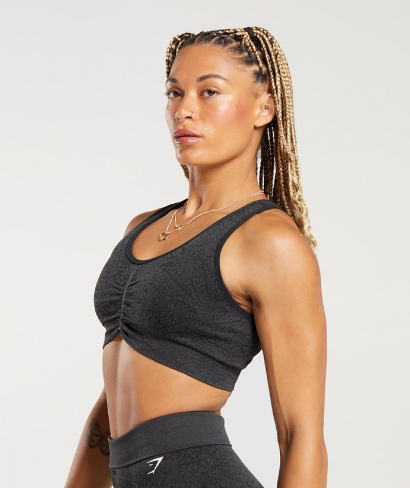 Sports Bras Gymshark Adapt Pattern Seamless Longline Bra Gris | QVUIG0917