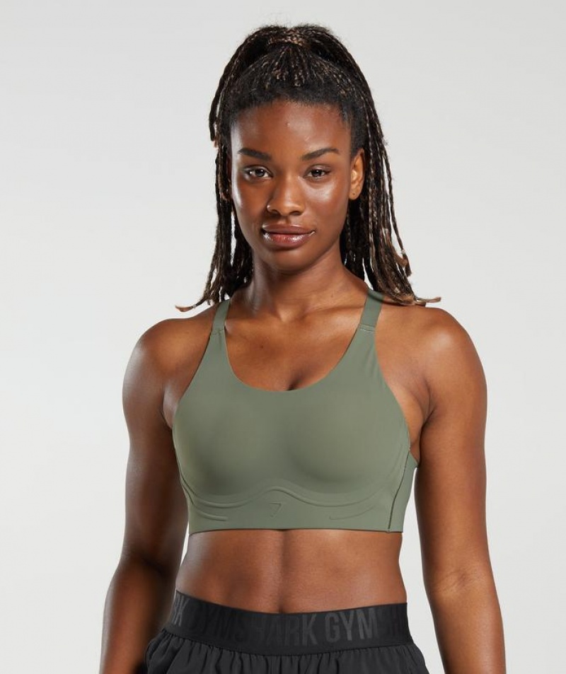 Sports Bras Gymshark Cross Back Sports Bra Verde Oliva | LNYVH1893