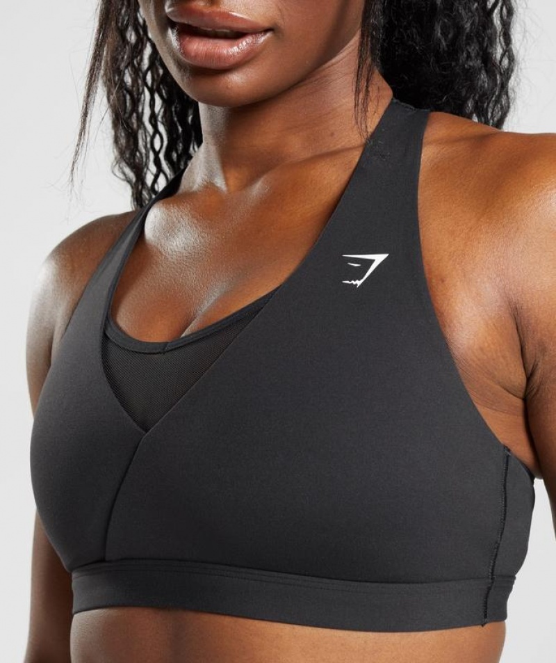 Sports Bras Gymshark Crossover Sports Bra Negras | WQJTK0918