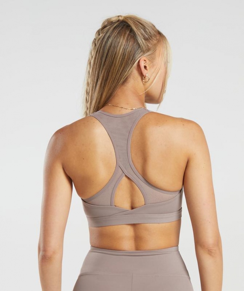 Sports Bras Gymshark Crossover Sports Bra Washed Mauve | CSVPN0486