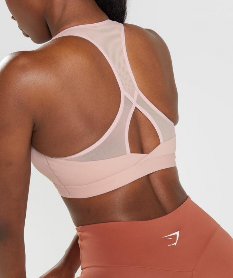 Sports Bras Gymshark Crossover Sports Bra Rosas | FHNCY7296