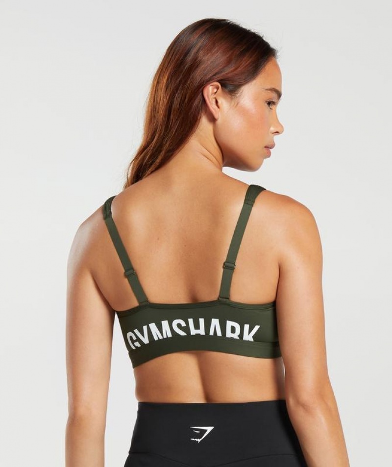 Sports Bras Gymshark Fraction Sports Bra Verde Oliva | TMAXP5091