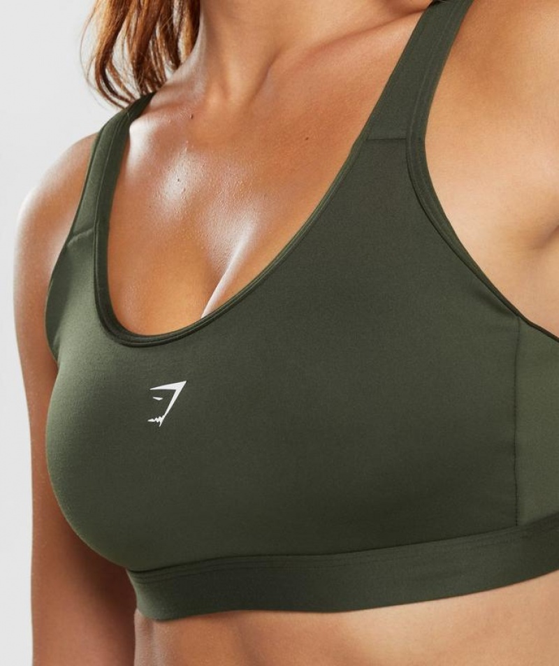 Sports Bras Gymshark Fraction Sports Bra Verde Oliva | TMAXP5091