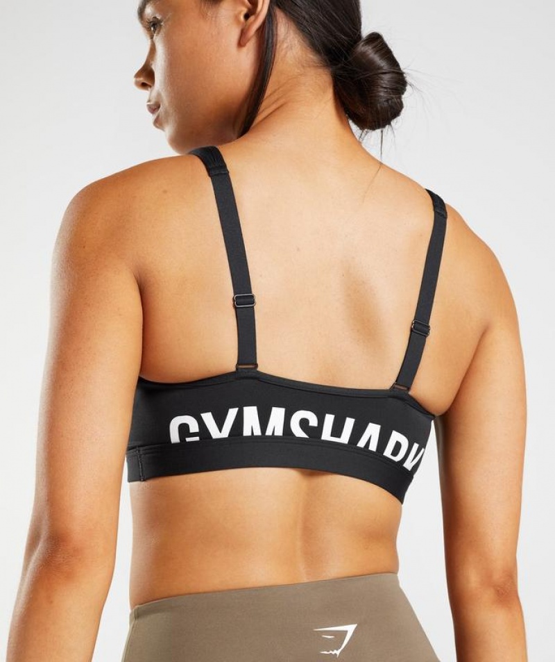 Sports Bras Gymshark Fraction Sports Bra Black/White | WXRZT7915