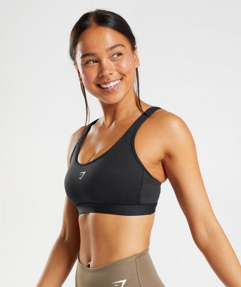 Sports Bras Gymshark Fraction Sports Bra Black/White | WXRZT7915