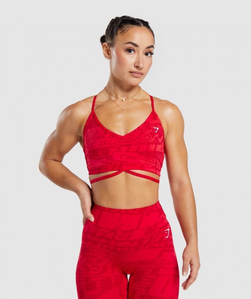 Sports Bras Gymshark GS Power Tiras Sports Bra Rojas | JTALN5146