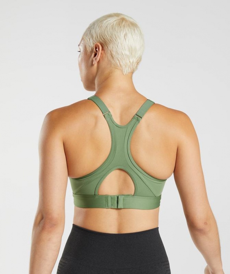 Sports Bras Gymshark High Neck High Support Sports Bra, B/C-E/F Verde | ZAQHL1624