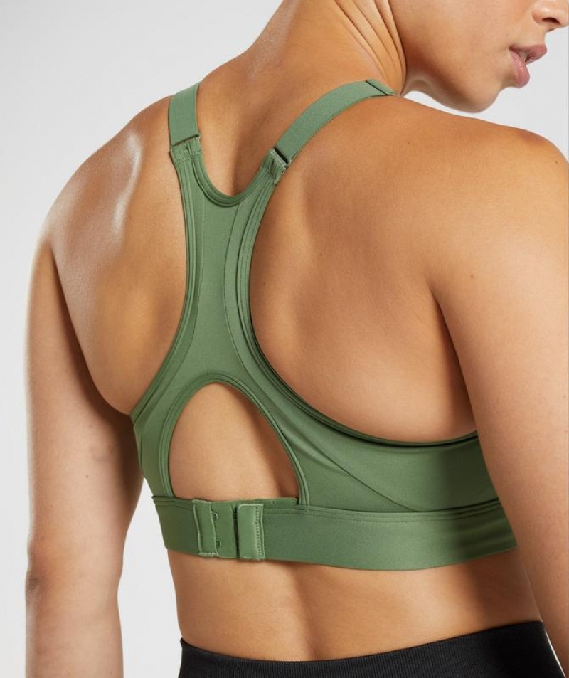 Sports Bras Gymshark High Neck High Support Sports Bra, B/C-E/F Verde | ZAQHL1624