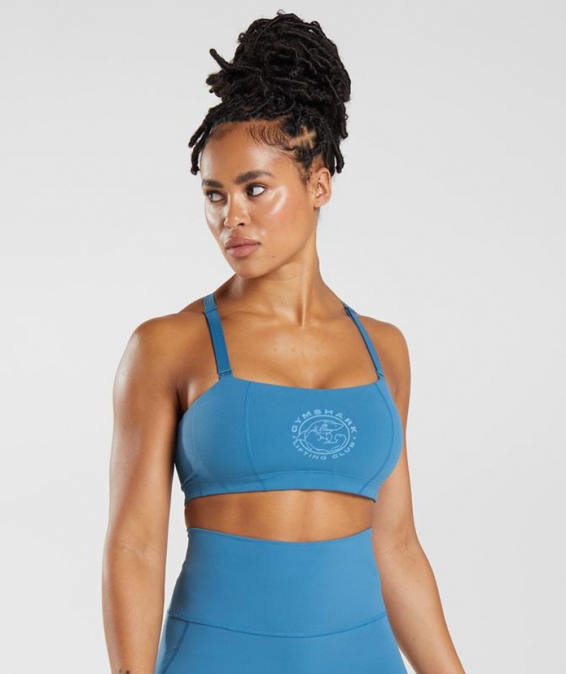 Sports Bras Gymshark Legacy Sports Bra Azules | NPIXJ2653