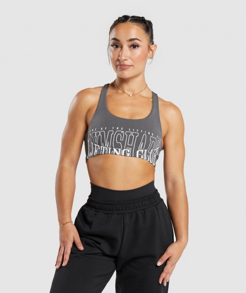 Sports Bras Gymshark Lifting Estampadas Bralette Gris Oscuro | EGPTX9517