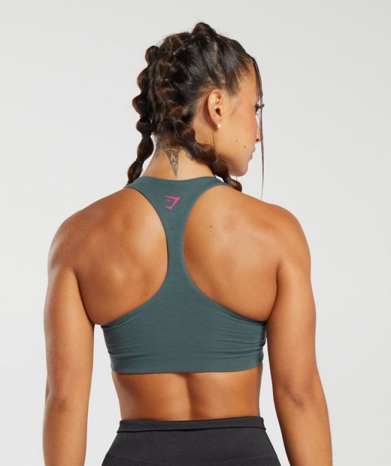 Sports Bras Gymshark Lifting Estampadas Bralette Smokey Teal | KIQML4860