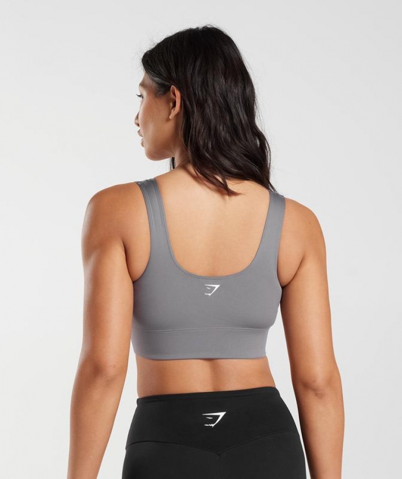 Sports Bras Gymshark Longline Sports Bra Titanium Gris | XPICQ6920