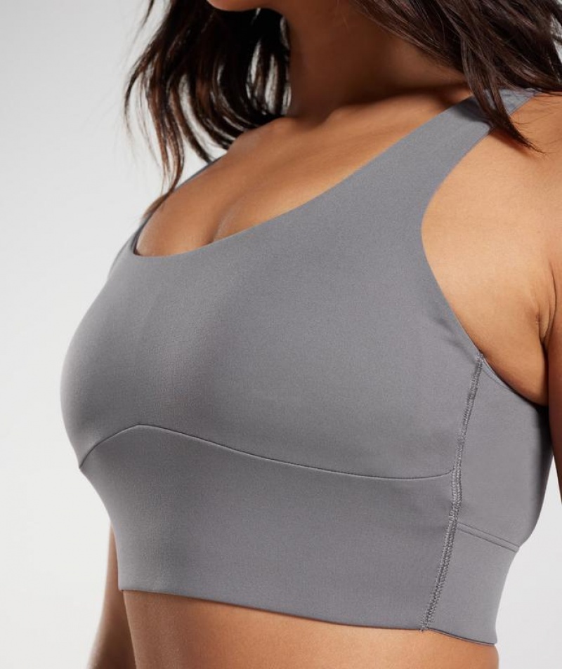 Sports Bras Gymshark Longline Sports Bra Titanium Gris | XPICQ6920