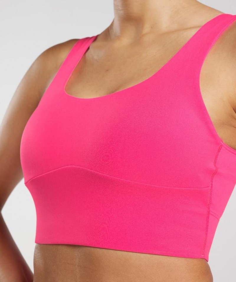 Sports Bras Gymshark Longline Sports Bra Fucsia | DHKJE6123