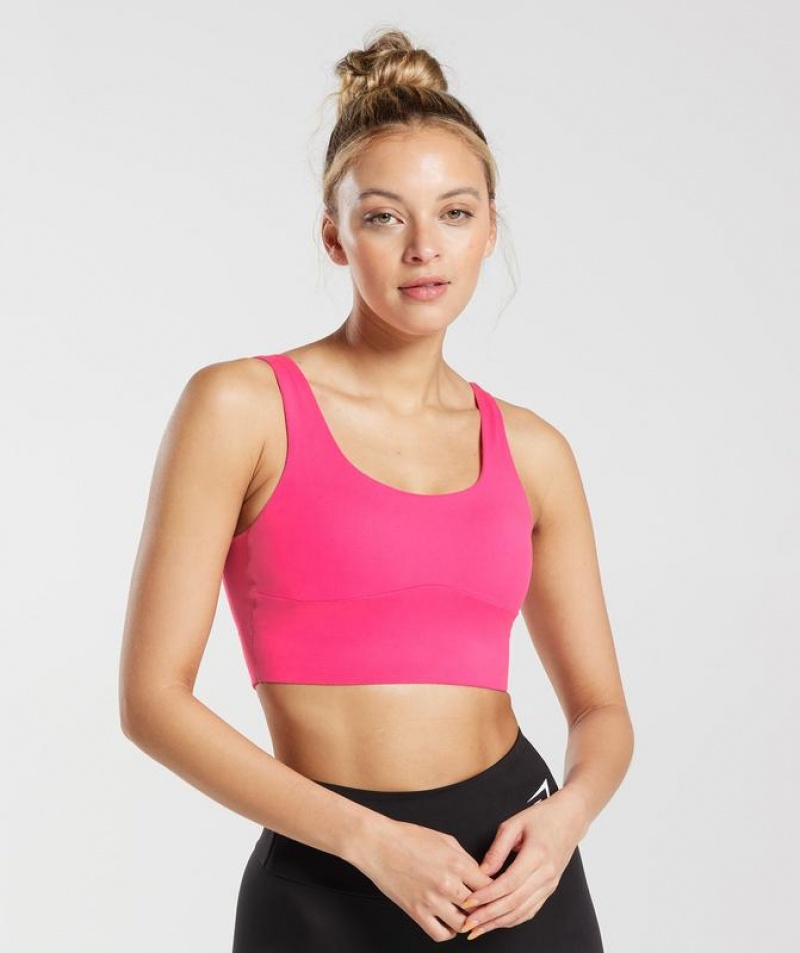 Sports Bras Gymshark Longline Sports Bra Fucsia | DHKJE6123