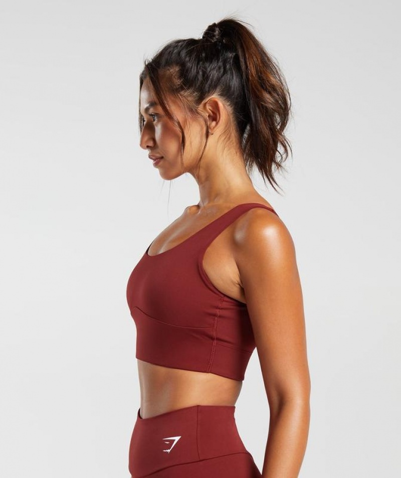 Sports Bras Gymshark Longline Sports Bra Rojas | DHLPM7230