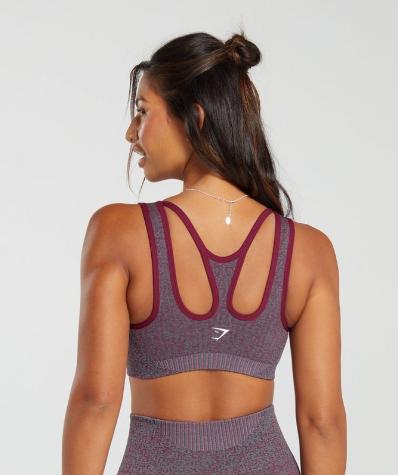 Sports Bras Gymshark Marl Seamless Scoop Bra Rosas Gris Rosas | ELXTR7593