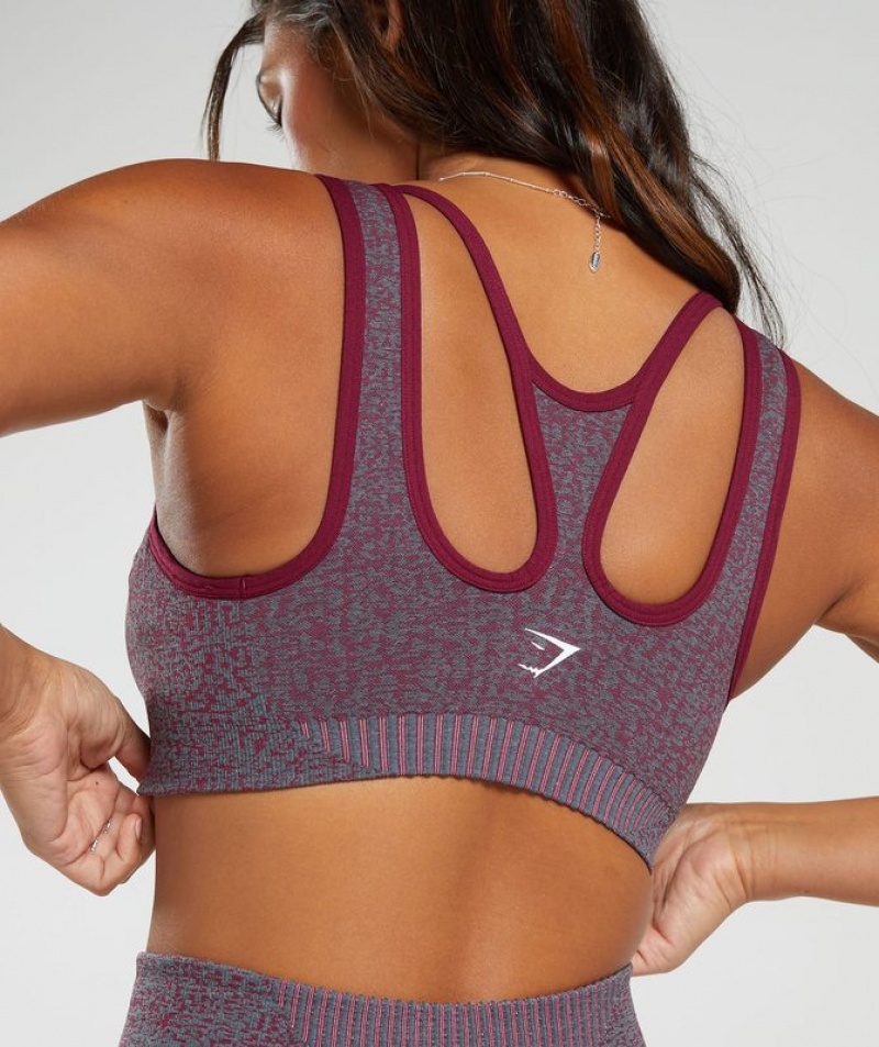 Sports Bras Gymshark Marl Seamless Scoop Bra Rosas Gris Rosas | ELXTR7593