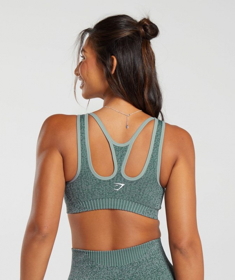 Sports Bras Gymshark Marl Seamless Scoop Bra Gris Gris | IVQLM7562