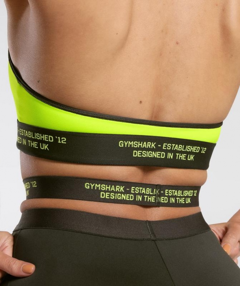 Sports Bras Gymshark Reversible Halterneck Sports Bra Verde Oliva Verde | NDBIV7253