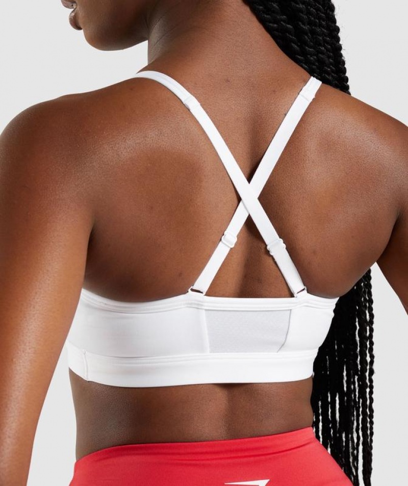 Sports Bras Gymshark Ruched Sports Bra Blancas | QXHSE5627