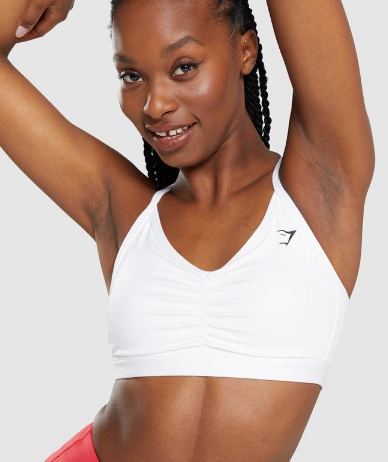 Sports Bras Gymshark Ruched Sports Bra Blancas | QXHSE5627