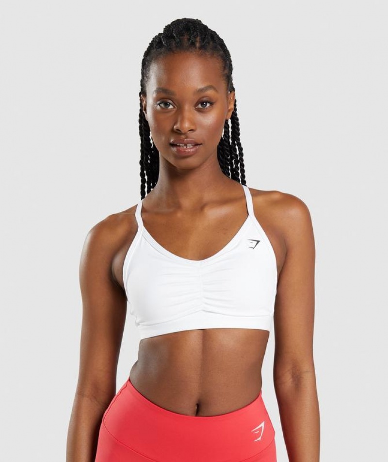 Sports Bras Gymshark Ruched Sports Bra Blancas | QXHSE5627