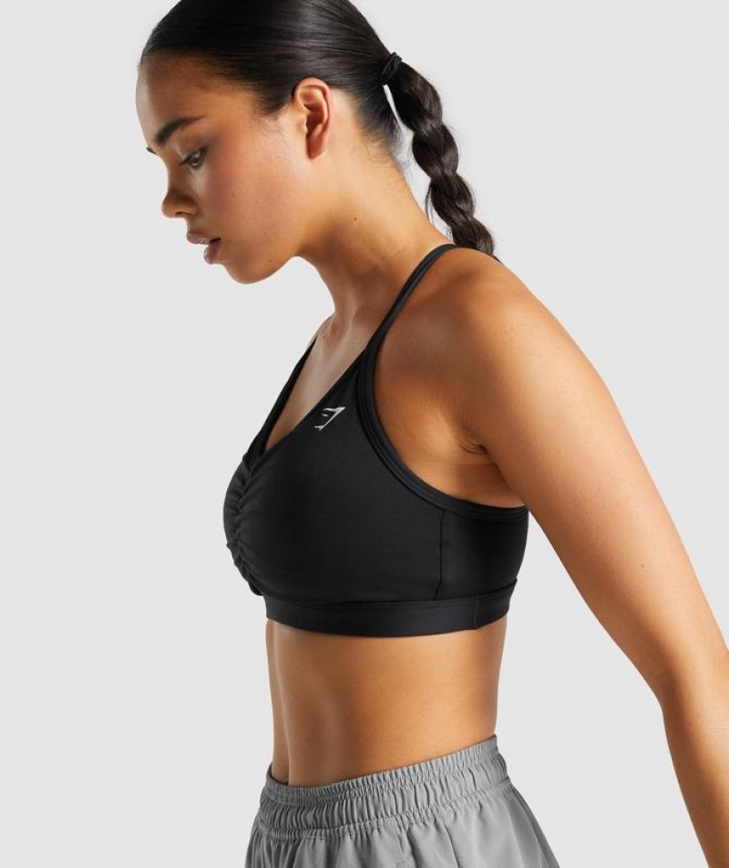 Sports Bras Gymshark Ruched Sports Bra Negras | KJNGD7156