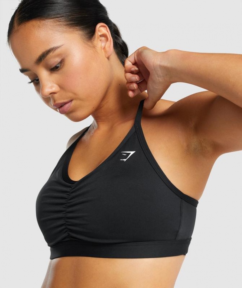 Sports Bras Gymshark Ruched Sports Bra Negras | KJNGD7156