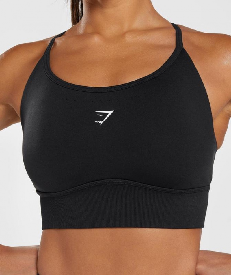 Sports Bras Gymshark Sweat Seamless Longline Sports Bra Negras | FKXVH9517