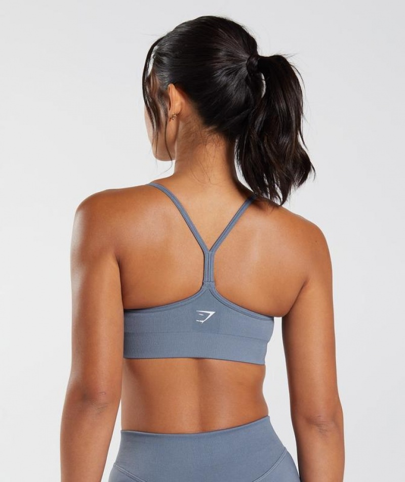 Sports Bras Gymshark Sweat Seamless Sports Bra Azules | OYURB9543