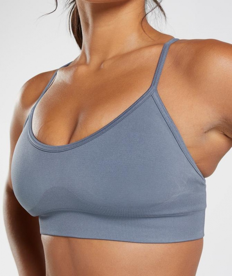 Sports Bras Gymshark Sweat Seamless Sports Bra Azules | OYURB9543