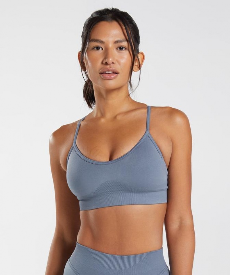 Sports Bras Gymshark Sweat Seamless Sports Bra Azules | OYURB9543