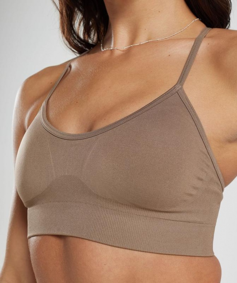 Sports Bras Gymshark Sweat Seamless Sports Bra Marrones | WGJHB7240