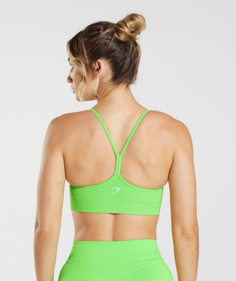 Sports Bras Gymshark Sweat Seamless Sports Bra Fluo Lime | EPJMU2046