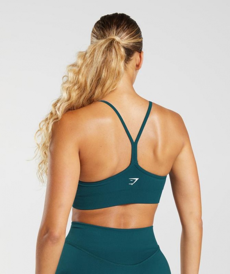 Sports Bras Gymshark Sweat Seamless Sports Bra Winter Teal | IMHOU2953