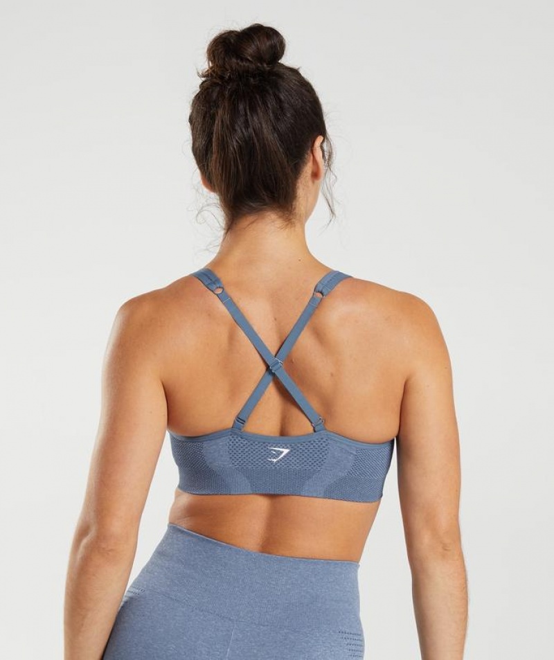 Sports Bras Gymshark Vital Seamless 2.0 V Neck Sports Bra Azules | LAMYW1627