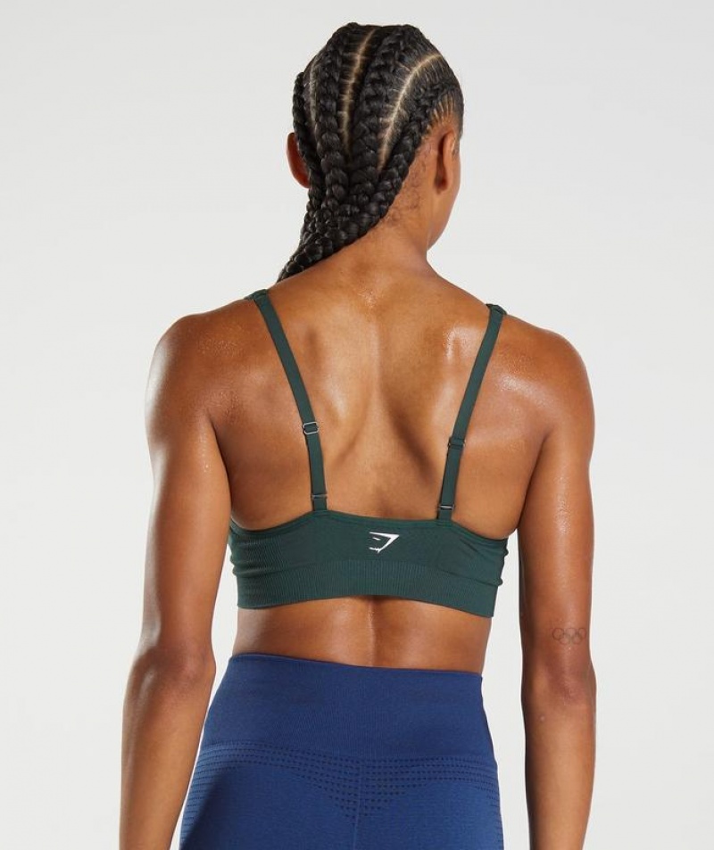 Sports Bras Gymshark Vital Seamless 2.0 V Neck Sports Bra Verde | BYZLG9230