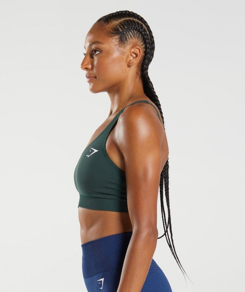 Sports Bras Gymshark Vital Seamless 2.0 V Neck Sports Bra Verde | BYZLG9230