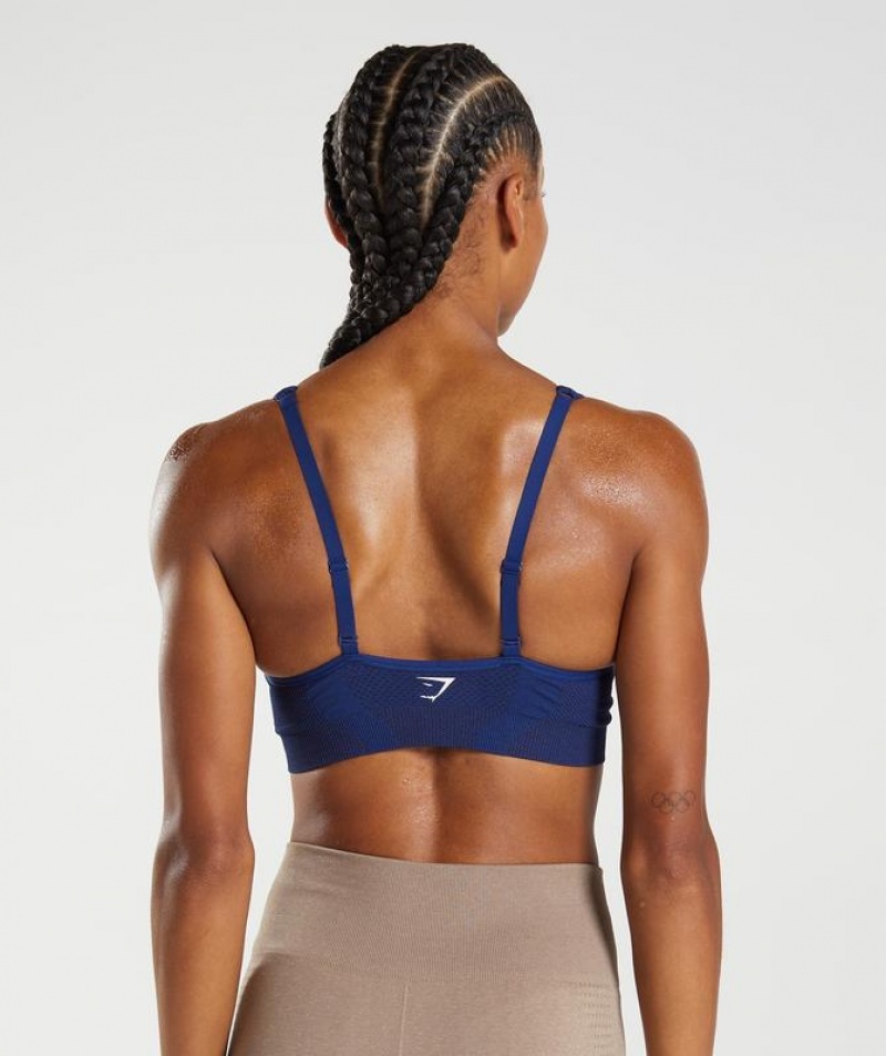 Sports Bras Gymshark Vital Seamless 2.0 V Neck Sports Bra Azules | VXSPT8327