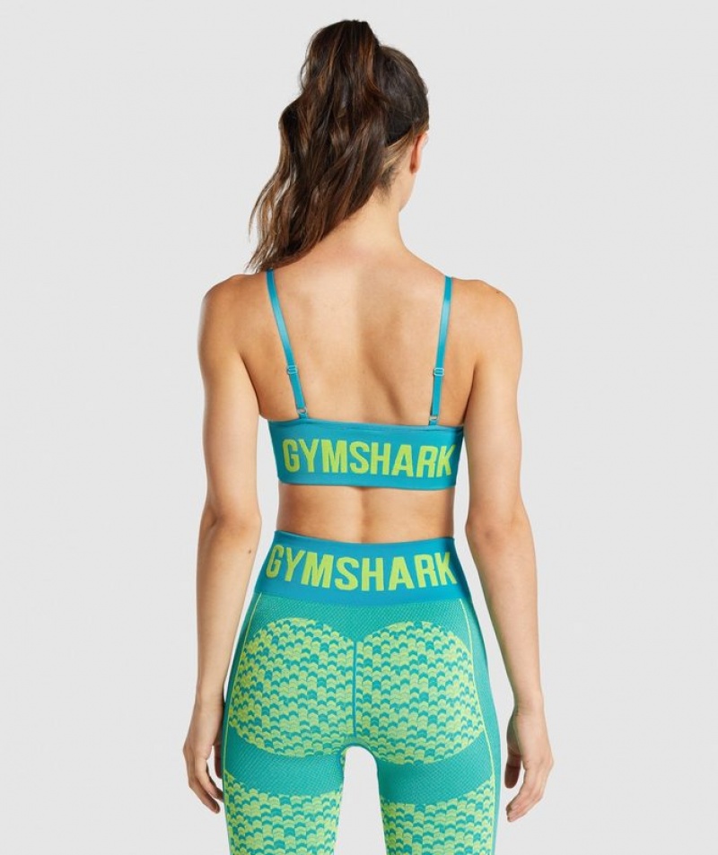 Sports Bras Gymshark WTFlex Seamless Tiras Sports Bra Azules | UGKVR3285