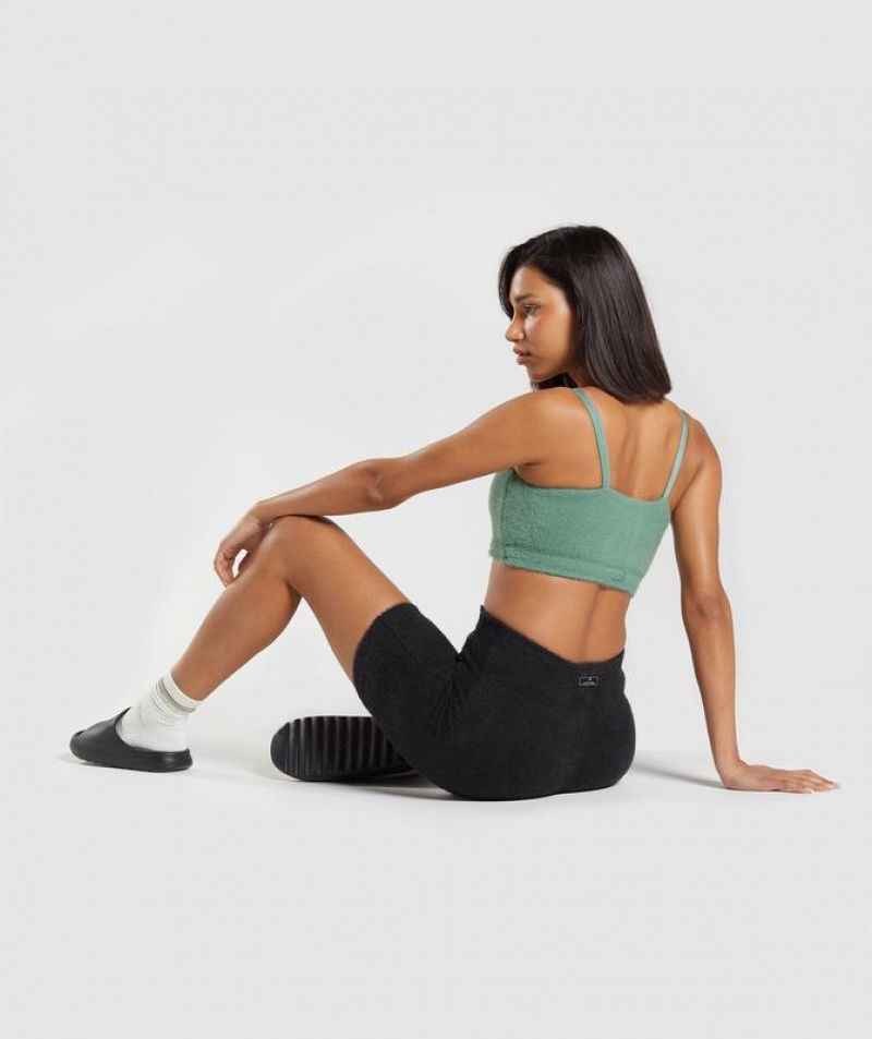 Sports Bras Gymshark Whitney Eyelash Knit Bandeau Verde | SPALF2459