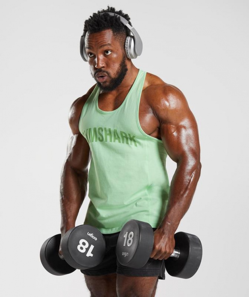 Stringer Gymshark Power Stringer Verde | LRJQW3840