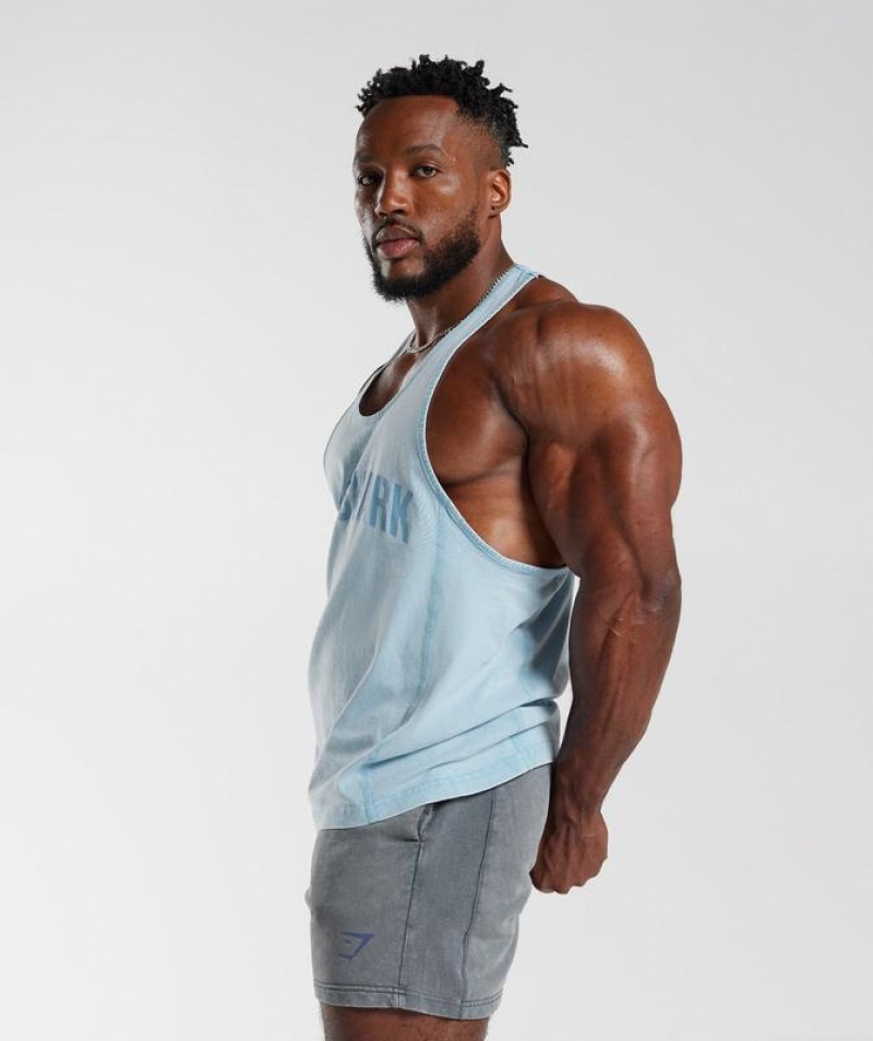 Stringer Gymshark Power Washed Stringer Azules | PSKAH6012