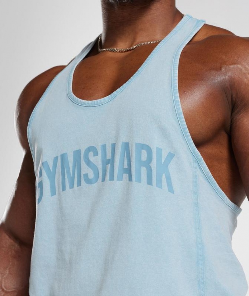 Stringer Gymshark Power Washed Stringer Azules | PSKAH6012