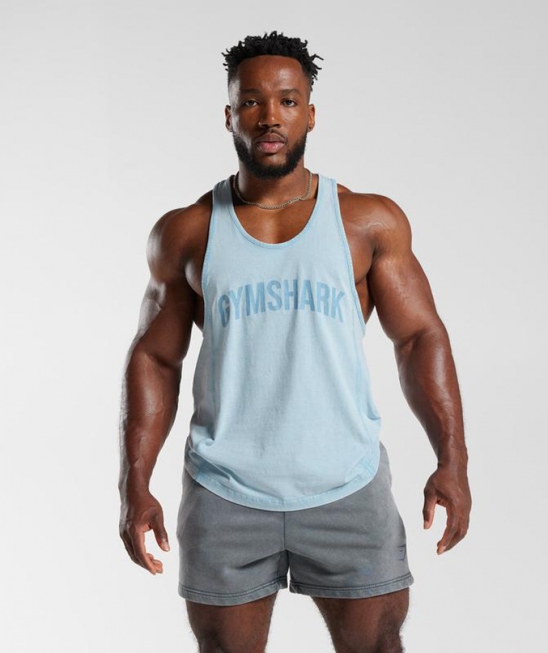 Stringer Gymshark Power Washed Stringer Azules | PSKAH6012