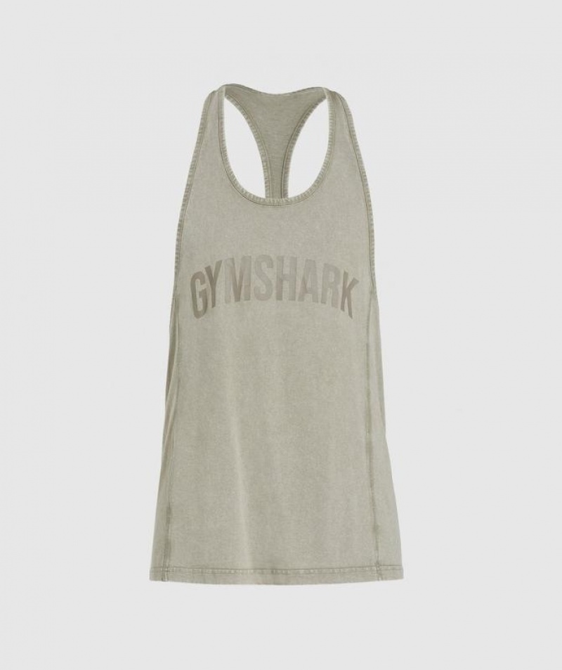 Stringer Gymshark Power Washed Stringer Marrones | WAMSJ9647