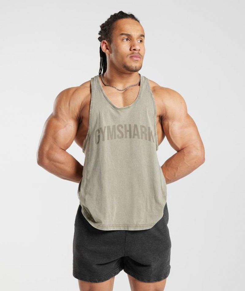 Stringer Gymshark Power Washed Stringer Marrones | WAMSJ9647