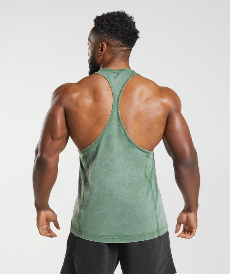 Stringer Gymshark Power Washed Stringer Verde | ENPAS6075