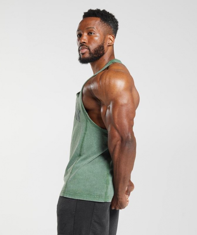 Stringer Gymshark Power Washed Stringer Verde | ENPAS6075